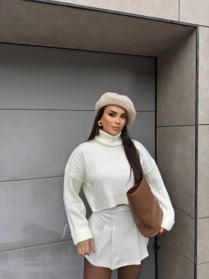 Krem Balıkçı Yaka Kazak