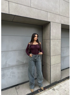 Mavi Tint Yan Apoletli Baggy Pantolon