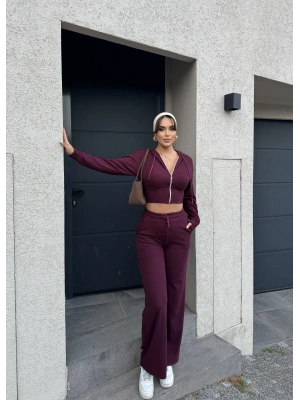 Bordo Korse Detay Alt Üst Takım