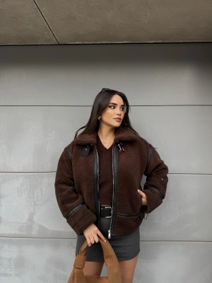 Kahverengi Zra Model Peluş Mont