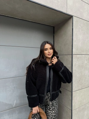 Siyah Zra Model Peluş Mont