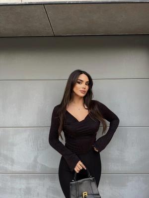 Bordo Buzzy Degaje Yaka Bluz