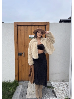 Siyah Dantelli Asimetrik Etek