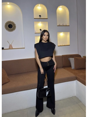 Siyah Toka Detay Pantolon