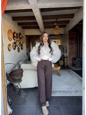 Kahverengi Zra Viral Beli Lastikli Modal Pantolon