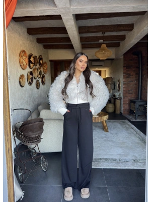 Siyah Zra Viral Beli Lastikli Modal Pantolon