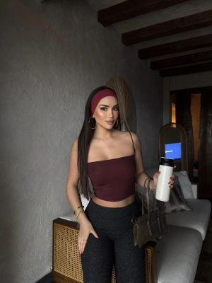 Bordo Askılı Gloplu Basic Crop