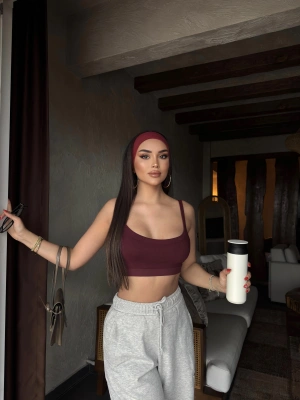 Bordo Kalın Askılı Büstiyer