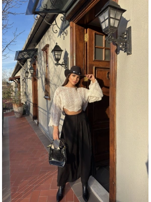 Siyah Etek Görünümlü Premium Pantolon