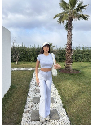 Gri Kısa Kollu Brshk Tayt Pantolon Takım