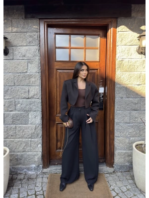 Siyah Kumaş Balon Pantolon