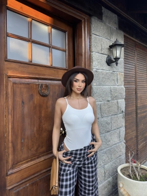 Beyaz İp Askılı Zra Bodysuit