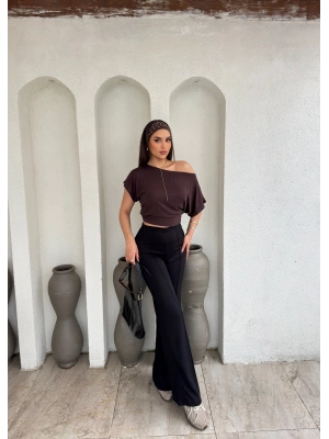 Siyah Çimalı Tayt Pantolon