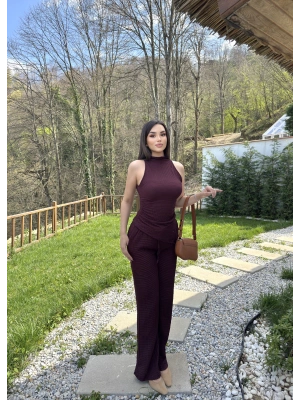 Bordo Asimetrik Bürümcük Takım