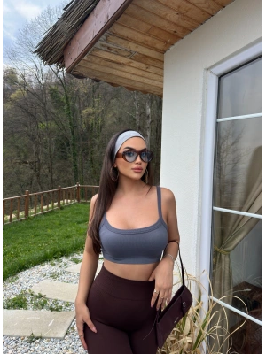 Antrasit Kalın Askılı Büstiyer