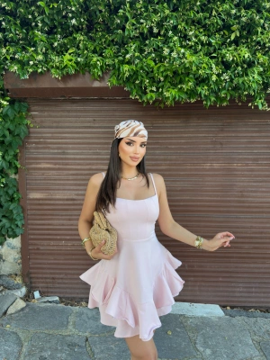 Pembe Askılı Prenses Elbise