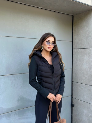 Siyah Kapüşonlu Rance mont