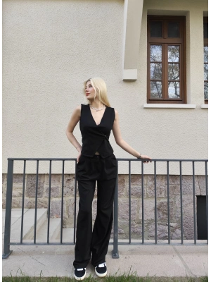 Siyah Yelek Pantolon İkili Takım