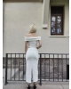Beyaz Madonna Yaka Bürümcük Etek Takım