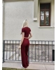 Bordo Büzgü Detay Bürümcük Alt Üst Takım