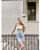 Mavi Çizgili Şort