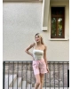 Pembe Çizgili Şort