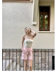 Pembe Çizgili Şort