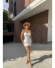 Beyaz Askılı Korse Detay Mini Elbise