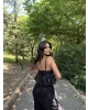 Siyah Askılı Düğme Detay Basic Bluz