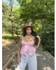 Pembe Askılı Düğme Detay Basic Bluz