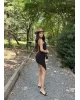 Siyah Straplez Tasarım Elbise