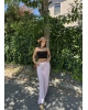 Pembe Beli Lastikli Bürümcük Pantolon