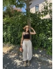 Bej Beli Lastikli Şalvar