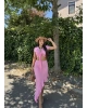 Pembe Ön Bağlamalı İkili Etek Takım