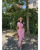 Pembe Ön Bağlamalı İkili Etek Takım