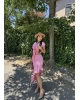 Pembe Ön Bağlamalı İkili Etek Takım