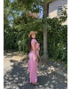 Pembe Ön Bağlamalı İkili Etek Takım