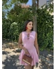 Pembe Bağlama Detay Tasarım Mini Elbise