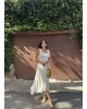 Beyaz Kalın Askılı Dantelli Elbise