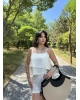 Taş Askılı Bluz Şort Takım