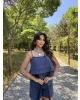 Lacivert Askılı Bluz Şort Takım