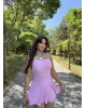 Pembe Askılı Şortlu Elbise