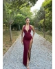 Bordo Deniz Yıldızı Aksesuar Bodysuit Ve Etek Takım