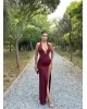 Bordo Deniz Yıldızı Aksesuar Bodysuit Ve Etek Takım