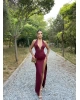 Bordo Deniz Yıldızı Aksesuar Bodysuit Ve Etek Takım