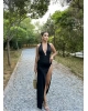 Siyah Deniz Yıldızı Aksesuar Bodysuit Ve Etek Takım