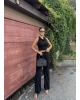 Siyah Degaje Yaka Alt Üst Takım