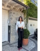 Siyah Wide Leg Pantolon