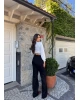 Siyah Wide Leg Pantolon