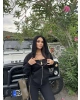Siyah Fermuarlı Oversize Hırka